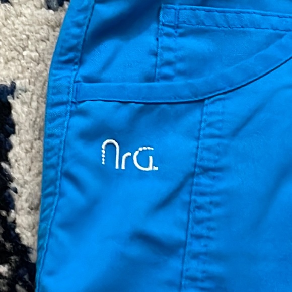 💰 3 for $25 🏷 Women NRG by Barco Stretch Turquoise Blue Scrub Pants sz Small - Picture 8 of 16